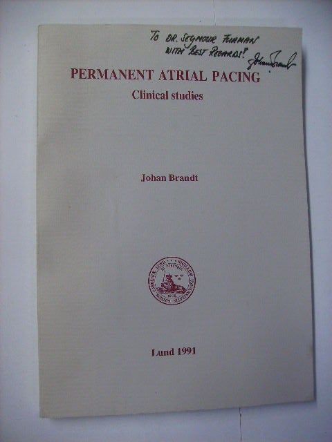 Item #113989 PERMANENT ATRIAL PACING CLINICAL STUDIES - [Signed]. JOHAN BRANDT.
