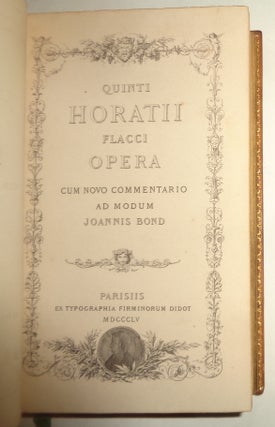 Quinti Horatii Flacci Opera: cum novo commentario ad modum Joannis Bond.
