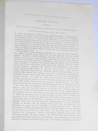British Guiana: A sketch ( Read before the Society on Jan. 30th, 1896.) + The Venezuela Question