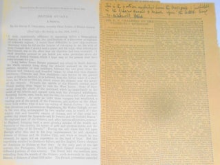 British Guiana: A sketch ( Read before the Society on Jan. 30th, 1896.) + The Venezuela Question