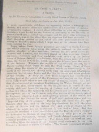 British Guiana: A sketch ( Read before the Society on Jan. 30th, 1896.) + The Venezuela Question