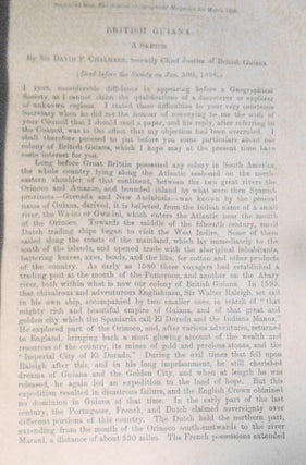 British Guiana: A sketch ( Read before the Society on Jan. 30th, 1896.) + The Venezuela Question