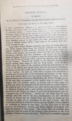British Guiana: A sketch ( Read before the Society on Jan. 30th, 1896.) + The Venezuela Question