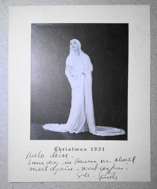 Item #125603 Ruth St. Denis, dancer, SIGNED Photo, Christmas 1931. Original. 6.5 x 5 inches. Ruth...