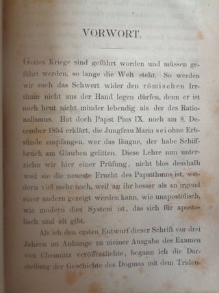 DIE ROMISCHE LEHRE VON DER UNBEFLECKTEN EMPFANGNISS AUS DEN QUELLEN DARGESTELLT UND AUS GOTTES WORT WIDERLEGT