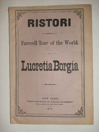 Item #68722 LUCRETIA BORGIA - Libretto. VICTOR HUGO
